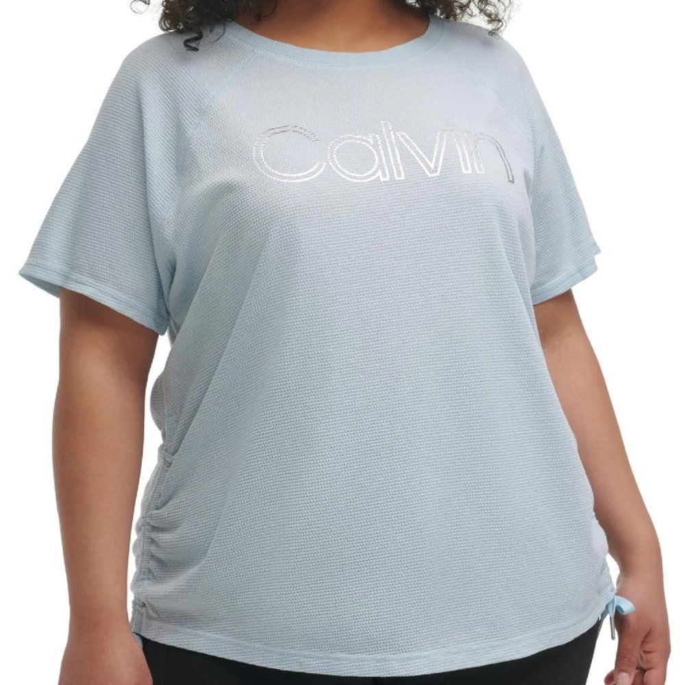Calvin Klein Performance - Plus Womens Logo Ruched Blouse